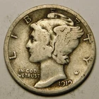1919 D Mercury Dime 90% Silver G-VG  "Actual Coin Pictured - Not Cleaned"