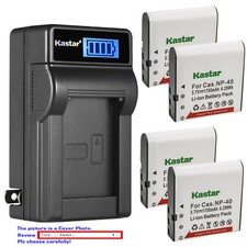 Kastar Battery LCD Wall USB Charger for Casio NP-40 Casio PRO EX-Z750 Camera