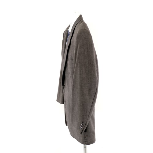 Pierre Cardin Textured Tweed Wool Gray Check 2 Button Blazer 44L - Picture 6 of 13