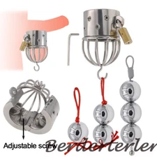 Adjustable Spiked Screw Heavy Hanger Lock Metal Ball Stretcher Scrotum Pendant