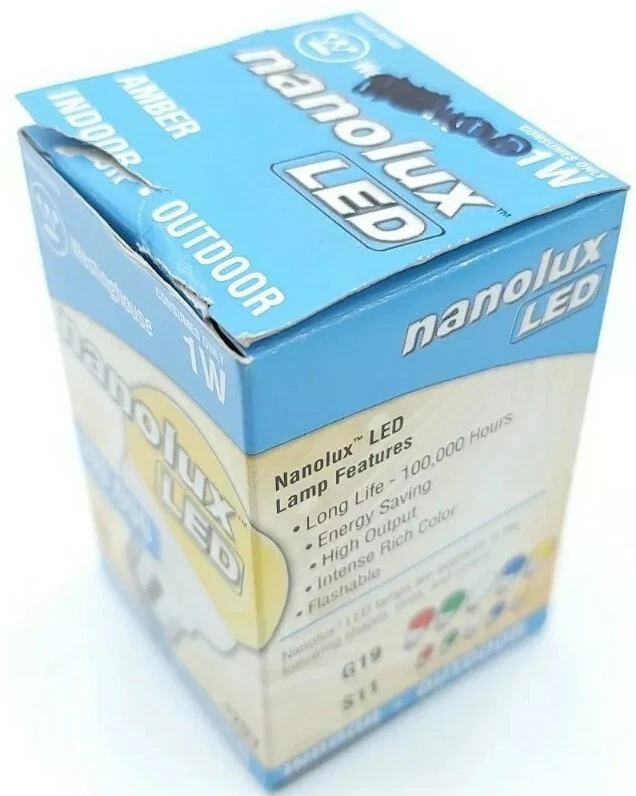 Nanolux LED 1W/1 Watt LED Small Bulb Yellow/Amber Rich Color 120V Indoor/Outdoor - Image 3 of 4