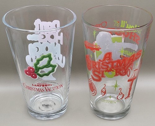 2 Different Christmas Movie Pint Beer Glasses Shoot Eye Out & Christmas Vacation - Picture 2 of 17