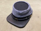 CIVIL WAR CSA CONFEDERATE INFANTRY  GREY WOOL KEPI FORAGE CAP HAT-2XLARGE