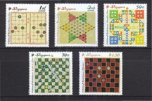 SINGAPORE-2016-TRADITIONAL-BOARD-GAMES-COMP-SET-OF-5-STAMPS-IN-MINT-MNH-UNUSED