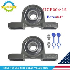 UCP204-12 Mounted Pillow Block Chrome Steel Bearings 3/4" Bore - Self Alignment