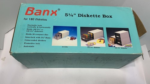 Banx 5 1/4 Diskettenbox für 180 Disketten farbcodierte Diskettenhülle NOS - Bild 6 von 6