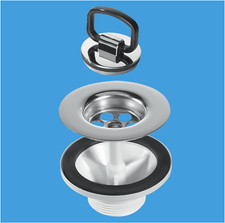 BSW6CP2H Belfast Butler Sink Waste For Weir Overflow Style Sinks + Chrome Plug