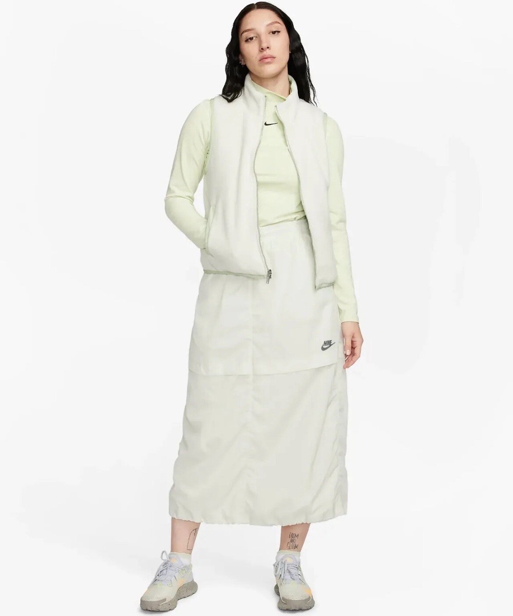 Nike Sportswear Woven Nylon Skirt Womens Size XS Cream Loose