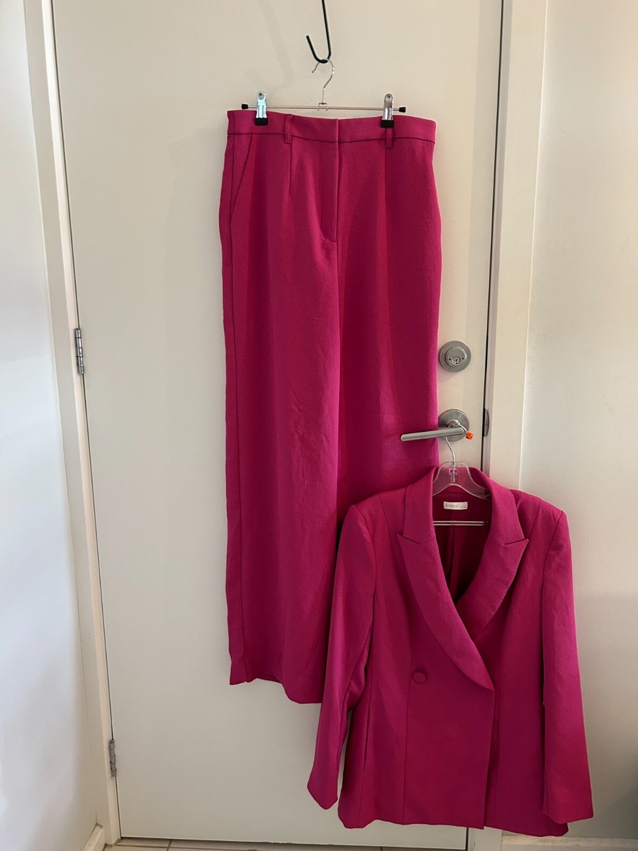Kookai Delta Blazer Pants Womens Suit Sz 40 dahlia Colour k77