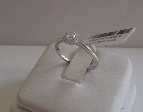 ANILLO DE BODA DE RACIMO CON DIAMANTE SIMULADO CREADO EN LABORATORIO / PLATA ESTERLINA 925 - Imagen 7 de 9