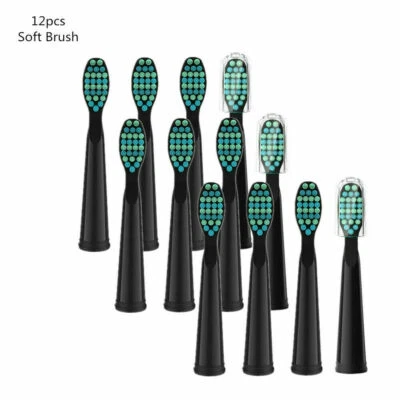 Fairywill Sonic Electric Toothbrush 12x Soft Replacement Heads for FW507/508/917