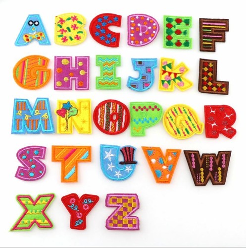 **AU Seller Alphabet Letter Patches Embroidered Iron On Patch DIY Crafts - Photo 1/5