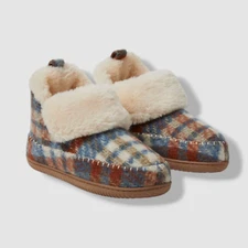 Dearfoams Women's Blue Warm Combo Alpine Moritz Bootie House Slippers Size 6