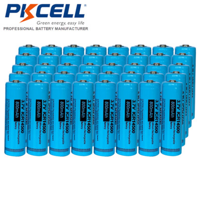 100Pcs AA Batteries ICR 14500 800mAh 3.7V Li-ion Rechargeable Battery for Lights