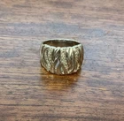 Vintage Signed AJ Sterling 925 Silver Diamond Textured Dome Band Ring Size 7