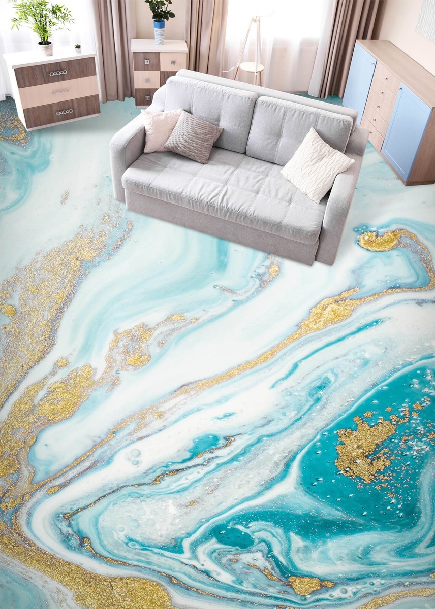 3D Blue Texture SKE747 Floor WallPaper Print Decal Epoxy Floor