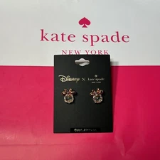 New With Tag! Kate Spade Disney Earrings - Minnie Mouse - Clear Sparkling Stone