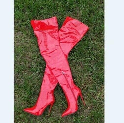 Ladies Over Knee High Thigh Boots 12cm Stiletto Heel Pointed Toe Party Shoes New Popularne domowe