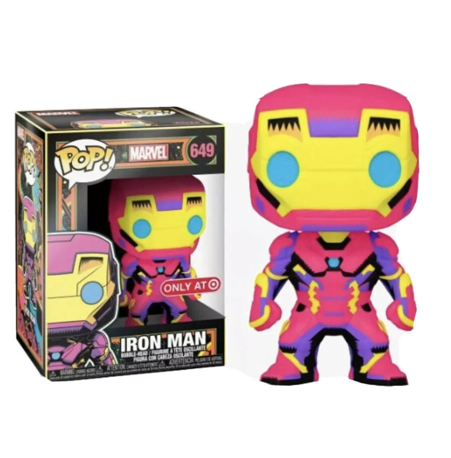 Funko Pop Marvel Iron Man 649 Black Light Target Exclusive with Protector