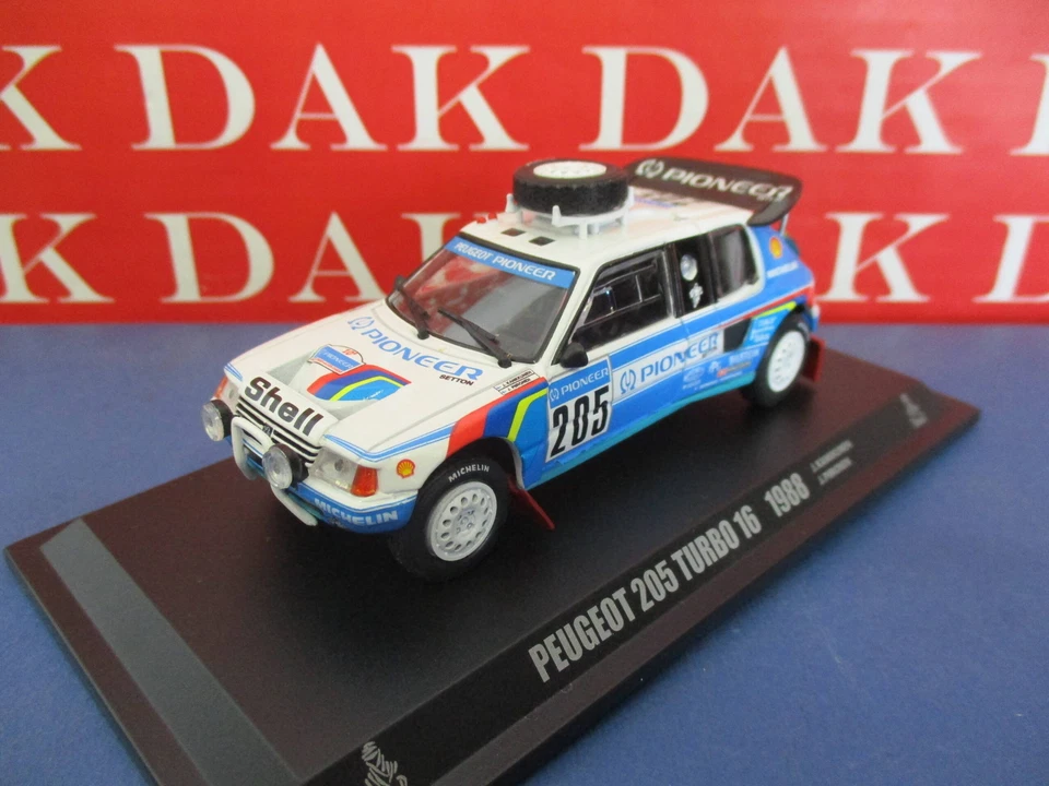 Die cast 1/43 Modellino Auto Peugeot 205 T16 Rally Paris Dakar 1988 J. Kankkunen - Immagine 3 di 4