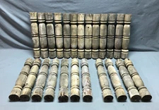 Antique VTG Lot 24 Turned Shabby Beaded 3x17 Exterior Wood Spindles Old 1551-24B