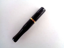 Zigarettenspitze " Denicotea ", 8 cm, Schwarz mit Goldring, Kunststoff