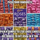 Cadbury ROSES Chocolates Choose Flavour Pick And Mix Own Xmas Chocs From Tub Tin