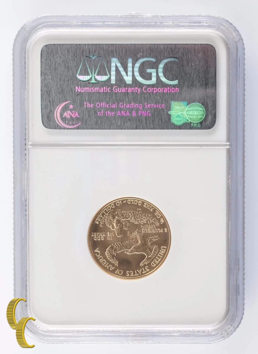 2006G $10 Americano Oro Águila 1/4 Oz. Barra Graduado MS69 Por NGC Bonito