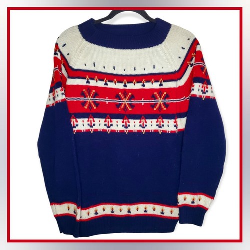 Blue Ivory Pullover Knit Sweater | eBay