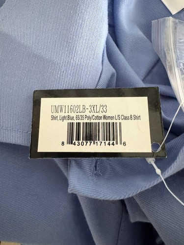UNITED UNIFORM Manufacturers (NWT) Women’s Blue Uniform LongSleeve Shirt-PLUS 3X - Picture 5 of 11