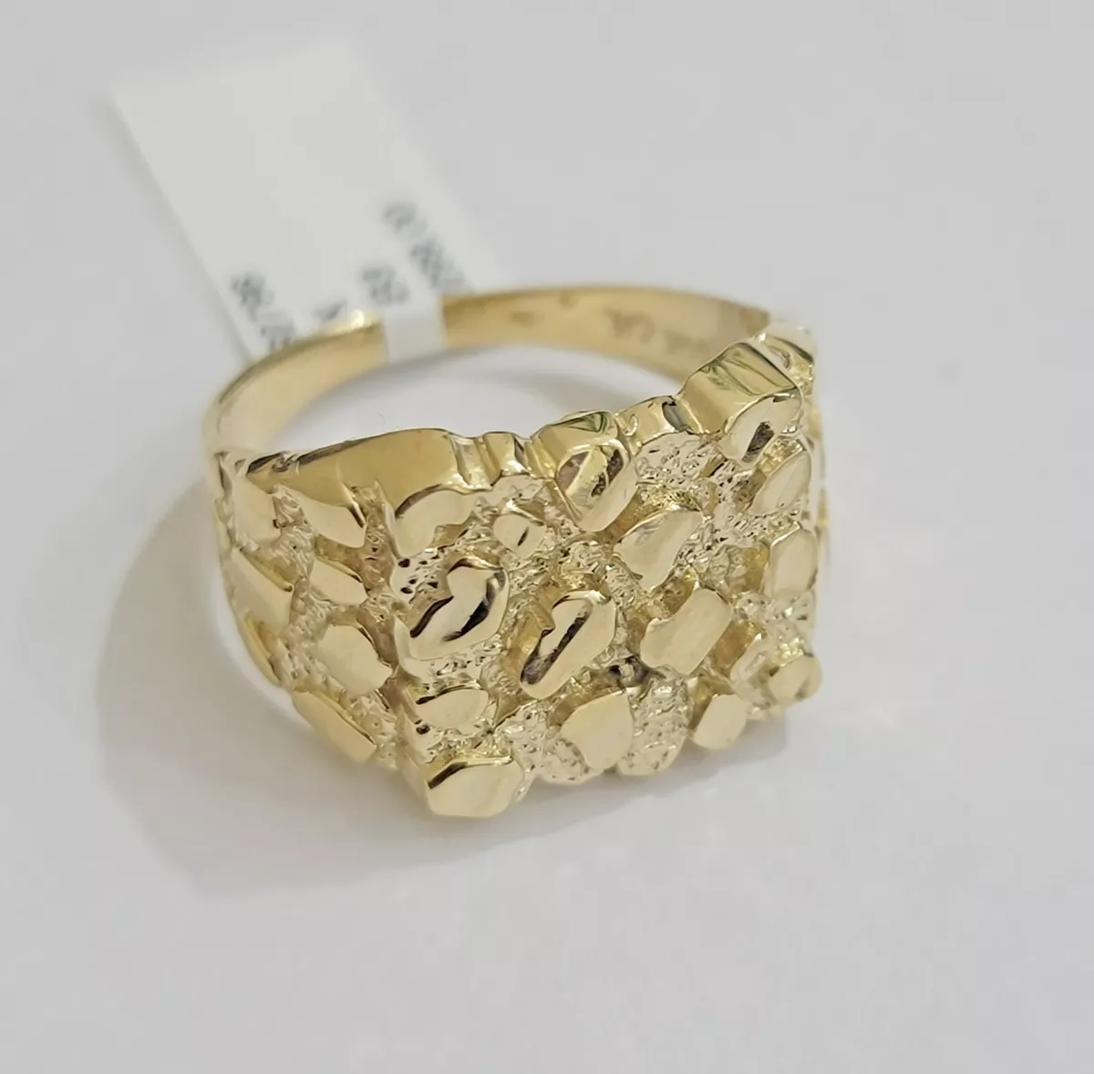 Mens gold nugget pinky ring sale