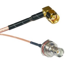 RG316 SMA MALE ANGLE to BNC FEMALE BIG BULKHEAD RF Cable Rapid-SHIP LOT