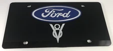  Black License Plate For Ford V8 Hot Rod Truck Mustang - Acrylic Design