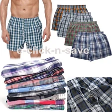 12, 6, 3 Men Plaid Boxer Shorts Underwear Trunk Checker Cotton boxer briefs