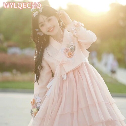Lote Vestido Hanbok Coreano Antiguo Tradicional Palacio Ropa Juegos con disfraces - Imagen 2 de 26