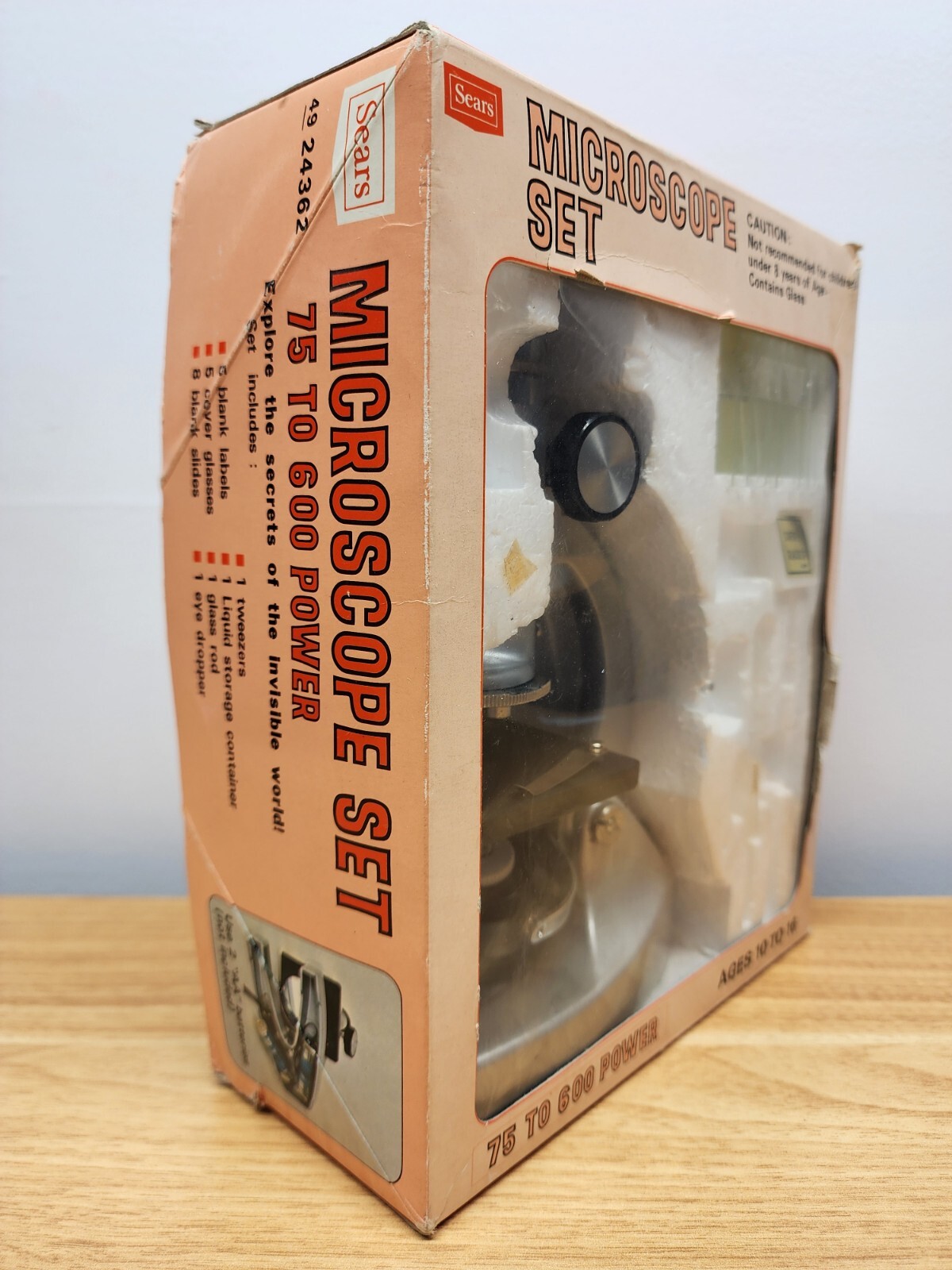 Sears Roebuck Vintage Microscope Set 75 to 600X POWER Model 4924362 eBay