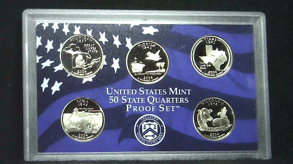 2004-S US Proof State Quarter Mint Set 5 Coins GDC Proof CN CLAD 21swc1003-5 - Image 3 of 4