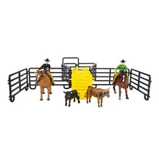 Big Country Toys - 14 Piece Roping Set w/Cowboys & Calves - 1:20 SC Play Set 488
