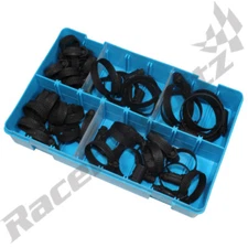 Mikalor Black 430 Stainless Steel Clamps Box of 40 Worm Drive Hose Clips