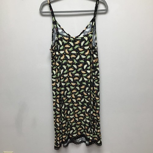Avenue Womens Slip Nightgown Multicolor Lemons Stretch Sleeveless 14/16 New - Picture 2 of 6