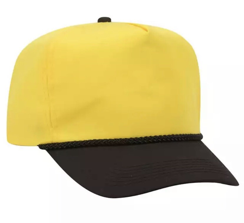 帽子 LESS TAILOR ITALIAN HAT Yellow VINTAGE STYLE NEW OTTO YELLOW & BLACK ZIP HAT CAP ADJUSTABLE BACK