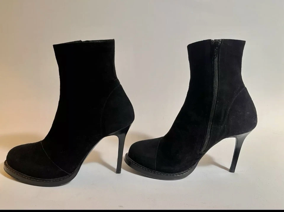 ANNE DEMEULEMEESTER Size38.5 STILETTO ANKLE BOOTS BLACK SUEDE Size 8.5 - Image 3 of 4