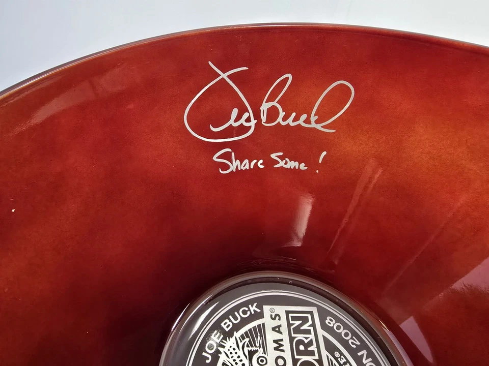 Dale & Thomas Glass Popcorn Bowl Ltd 2008 Troy Aikman & Joe Buck Foto 3 de 4