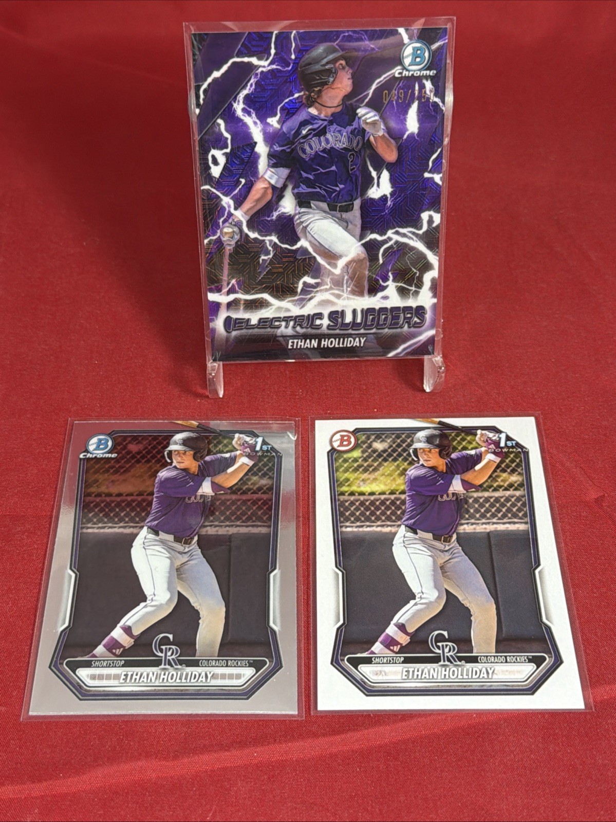ETHAN HOLLIDAY SP Serial # /250 MOJO PURPLE 1st BOWMAN 2026 MLB Card ROCKIES