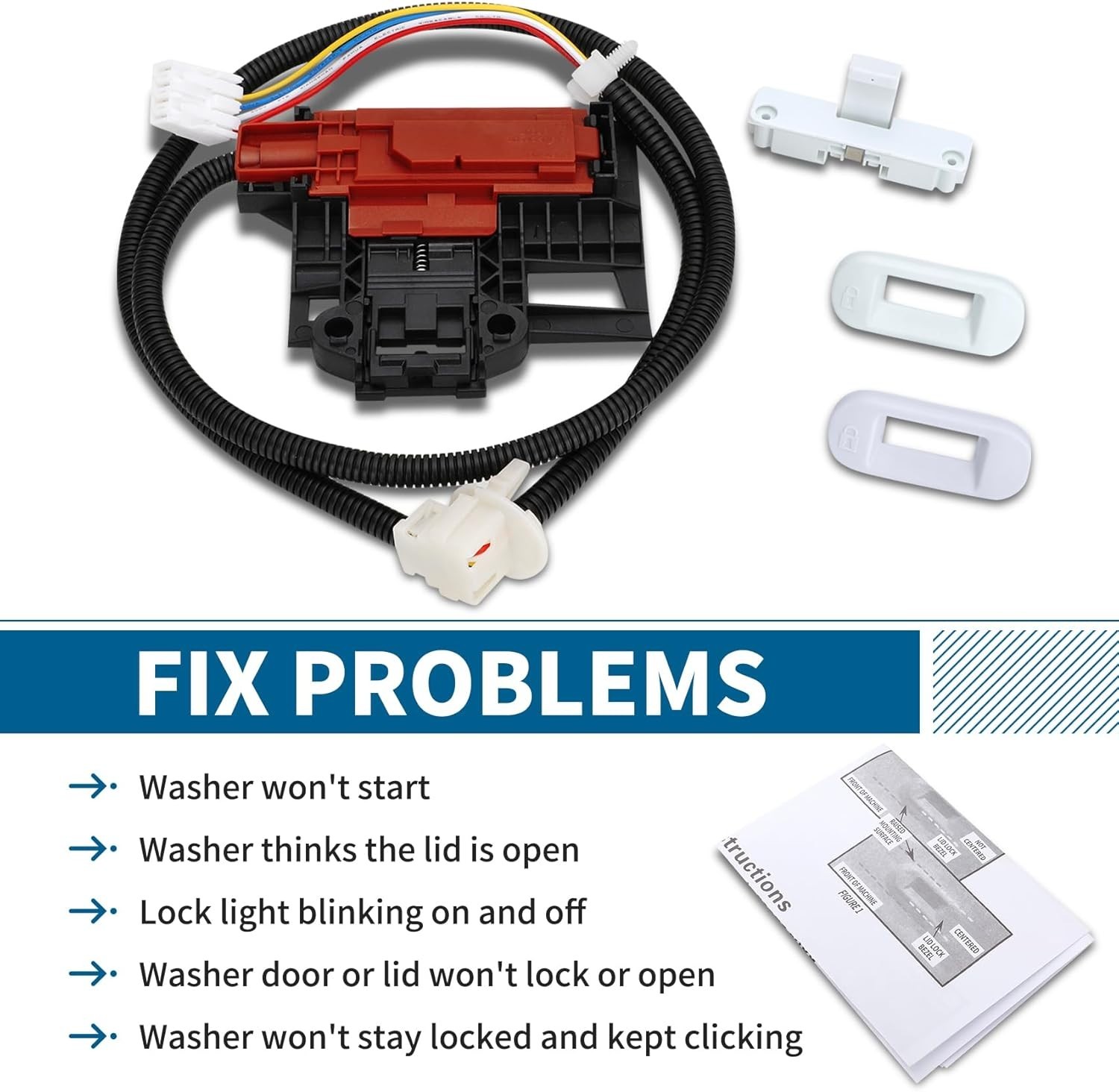 Top Replacement Washer Lid Lock Switch for Whirlpool & Maytag – 1  Guarantee