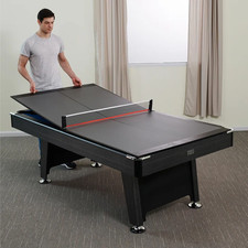 Foldable Ping Pong Table Tennis Conversion Top 4 Piece Game Room Table 9mm