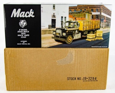 First Gear Mack R Model Stake Truck w/ Mack Parts Load 1:34 Scale