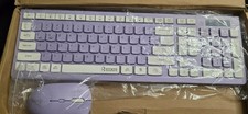 Reccazr wireless mouse and keyboard combo Lavender white