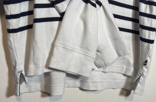 Nautica Men's Striped Crew Neck Pullover Sweatshirt White Navy Red L image 4