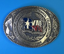 1986 Texas Sesquicentennial Solid Brass Commemorative Belt Buckle   Official
